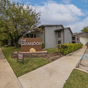 The Grandon sign in front of the apartments